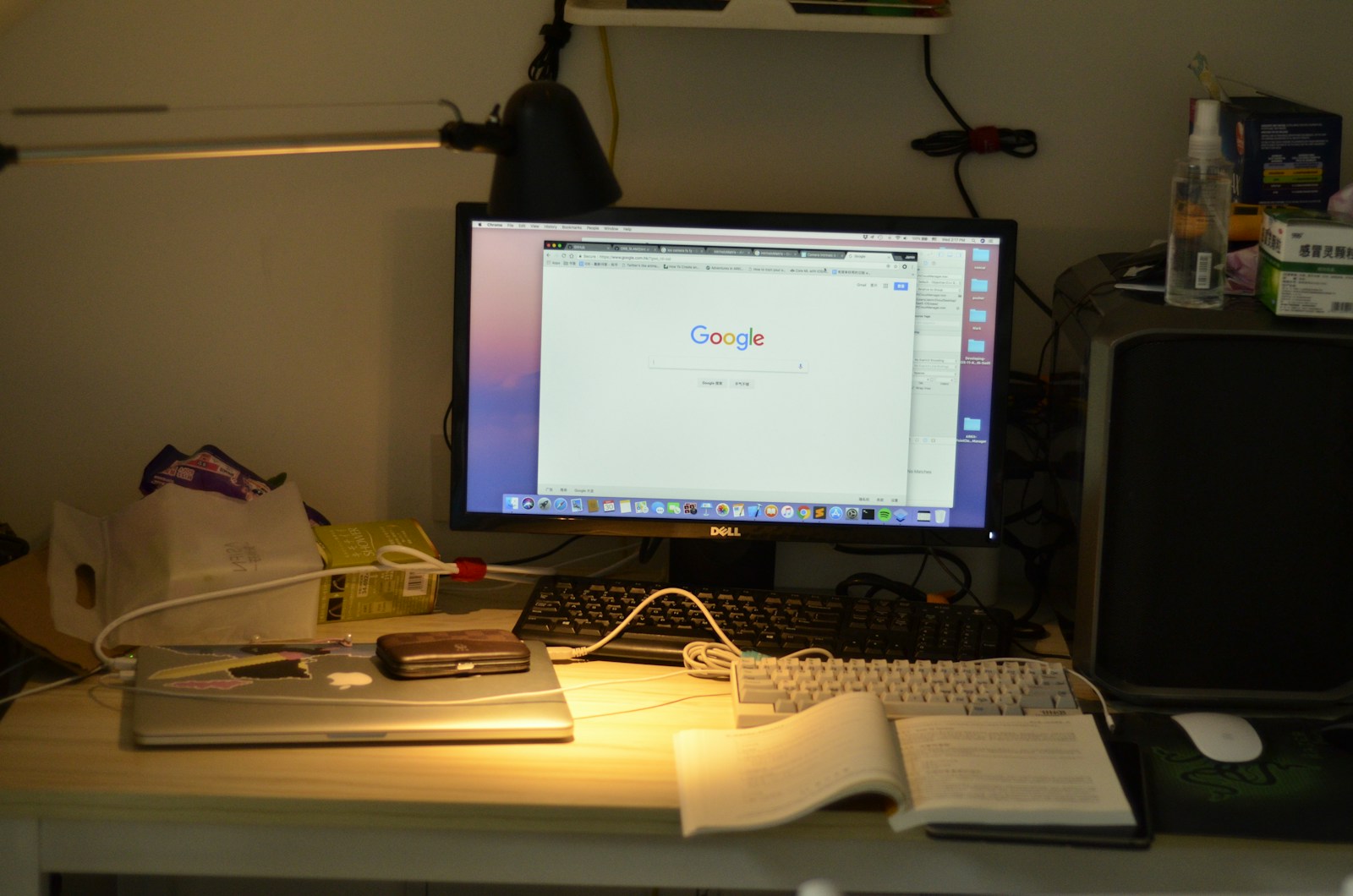 a computer on a desk